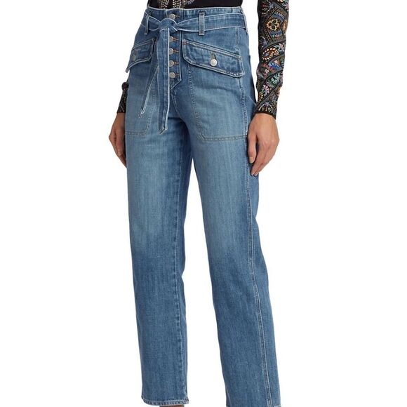 $378 NWT Veronica Beard Rinley Cropped Straight Leg High Rise Jeans Size 27 - Picture 7 of 15